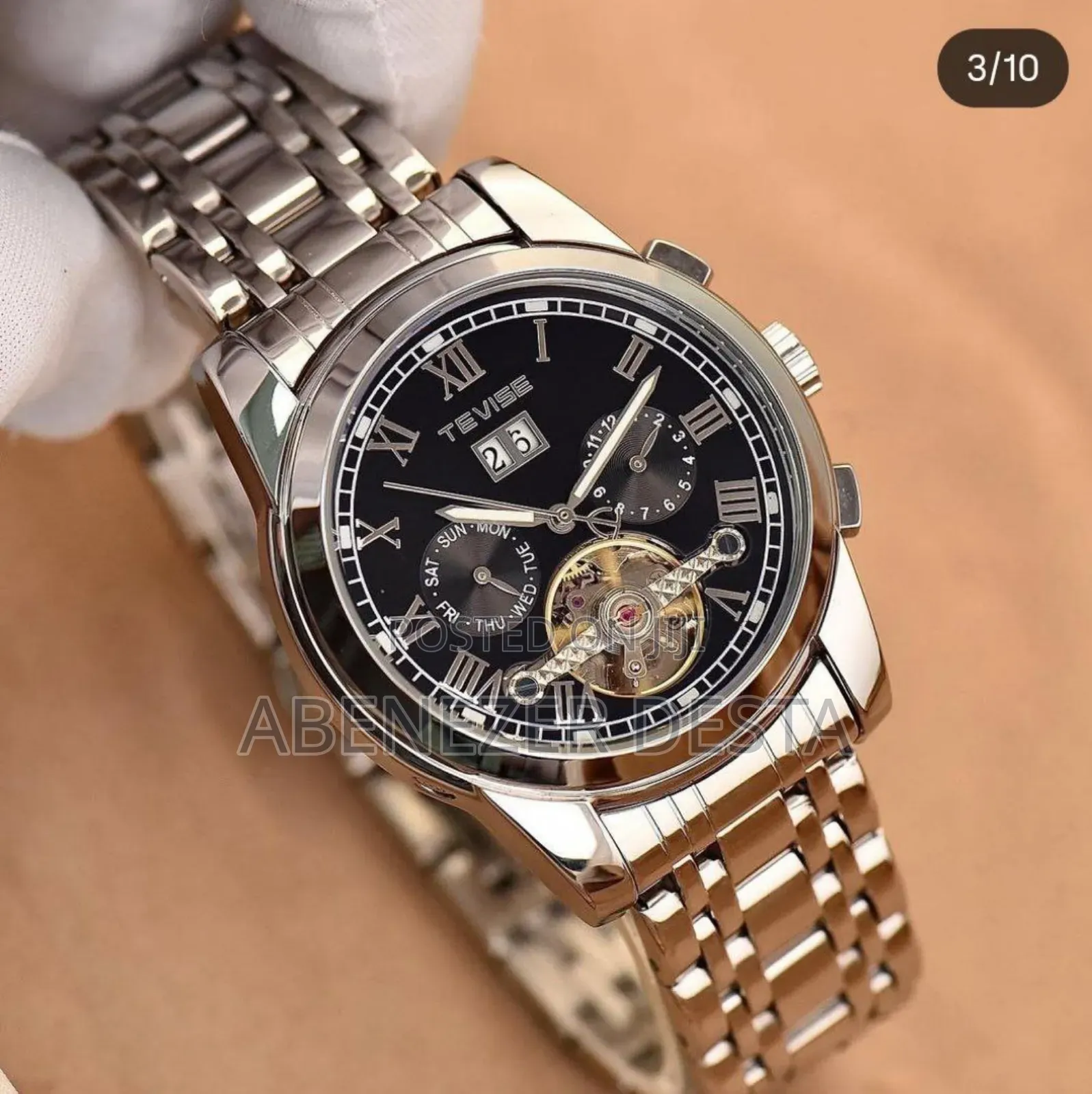 Tevise Automatic Mechanical Men's Watch With a Stainless Steel