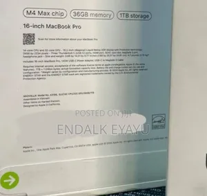 New Laptop Apple MacBook 32GB Apple M4 Max SSD 1T