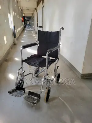 Steel Frame Wheel Chair With Nylon Seats, Padded Armrests