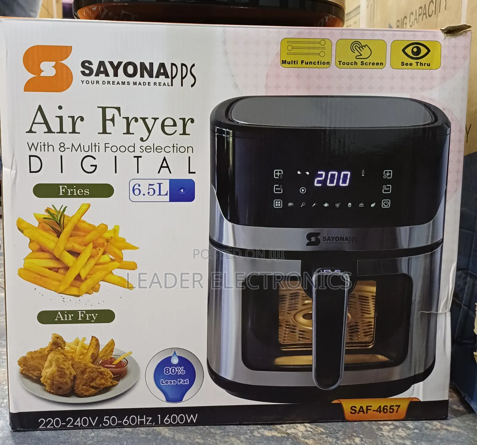 Sayonapps 6.5l Air Fryer – Crispy Taste, Less Oil Healthier Cooking