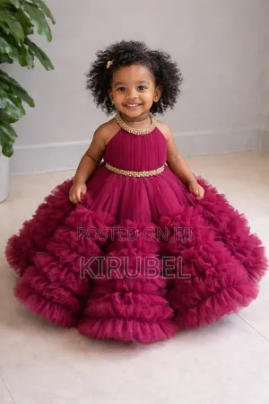 Burgundy Ruffle Dress for Kids – Made by Dyk Kids /Made to Order/