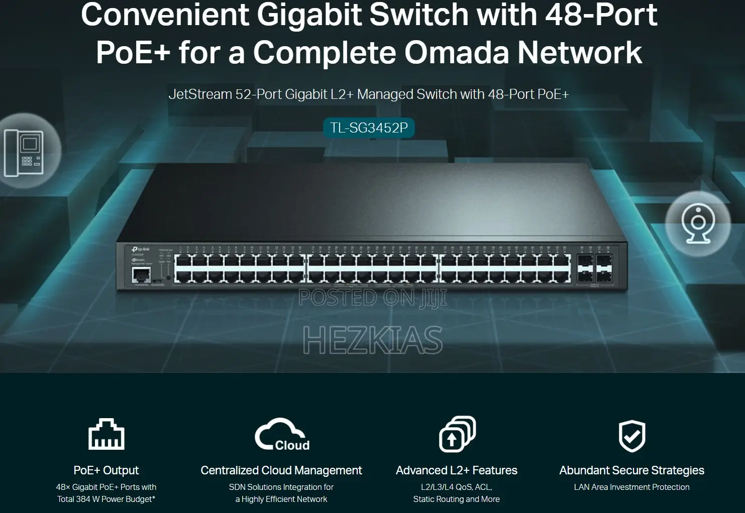 Omada 52-port Gigabit L2+ Managed Switch With 48-port Poe+