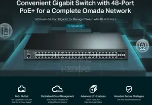 Omada 52-port Gigabit L2+ Managed Switch With 48-port Poe+