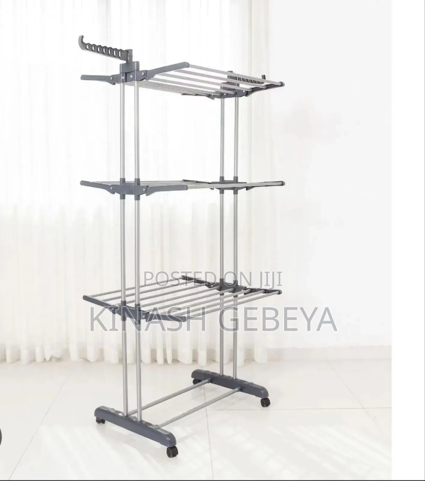 3 Layer Foldable High Quality Cloth Rack(40kilo የሚይዝ)