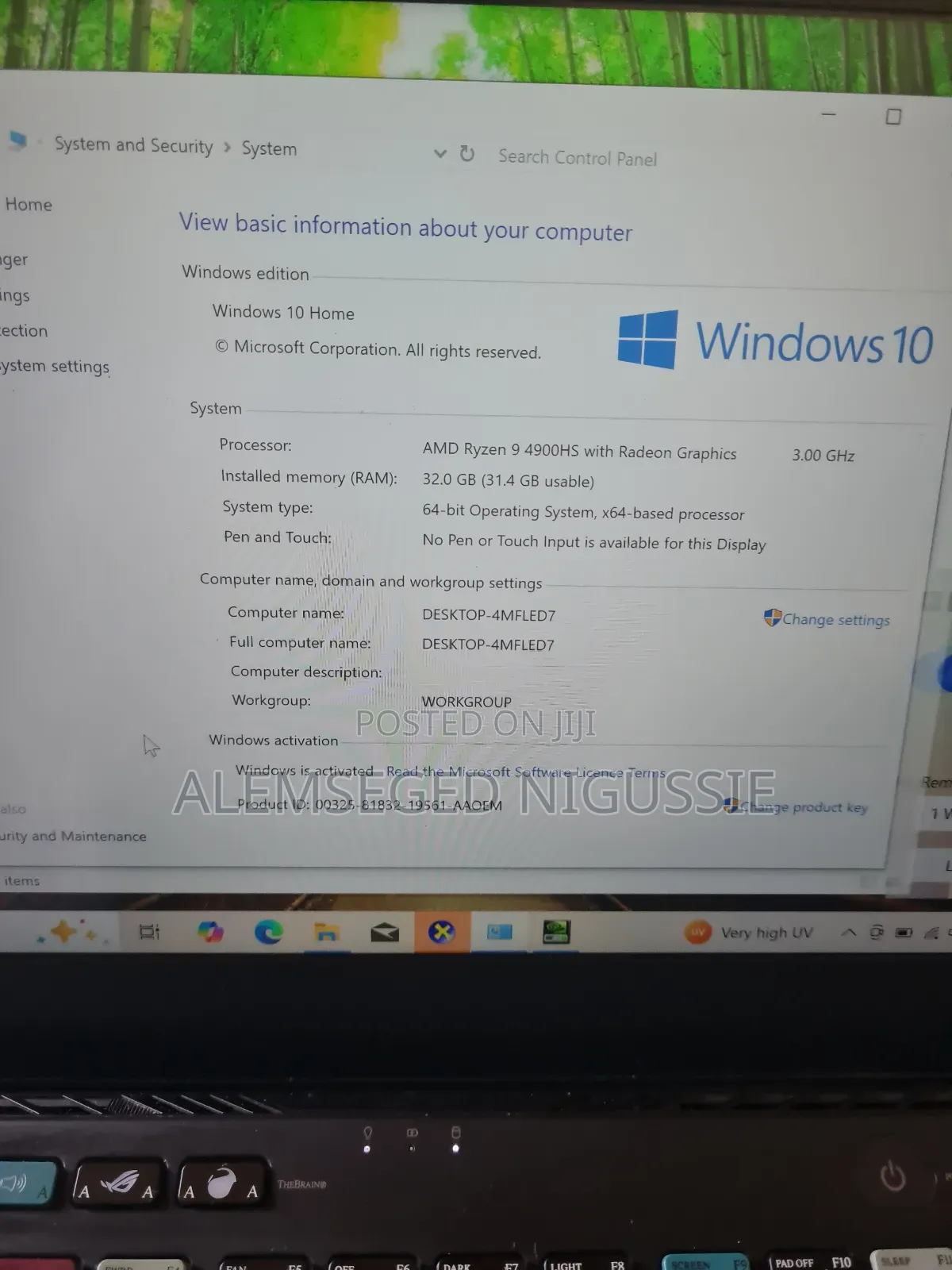 Laptop Asus ROG Zephyrus G14 32GB AMD Ryzen 9 SSD 1T