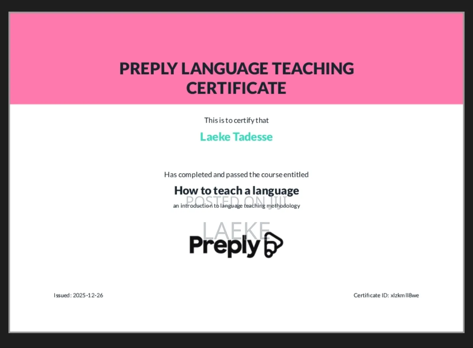 Amharic Language Trainer (Online or in Person)