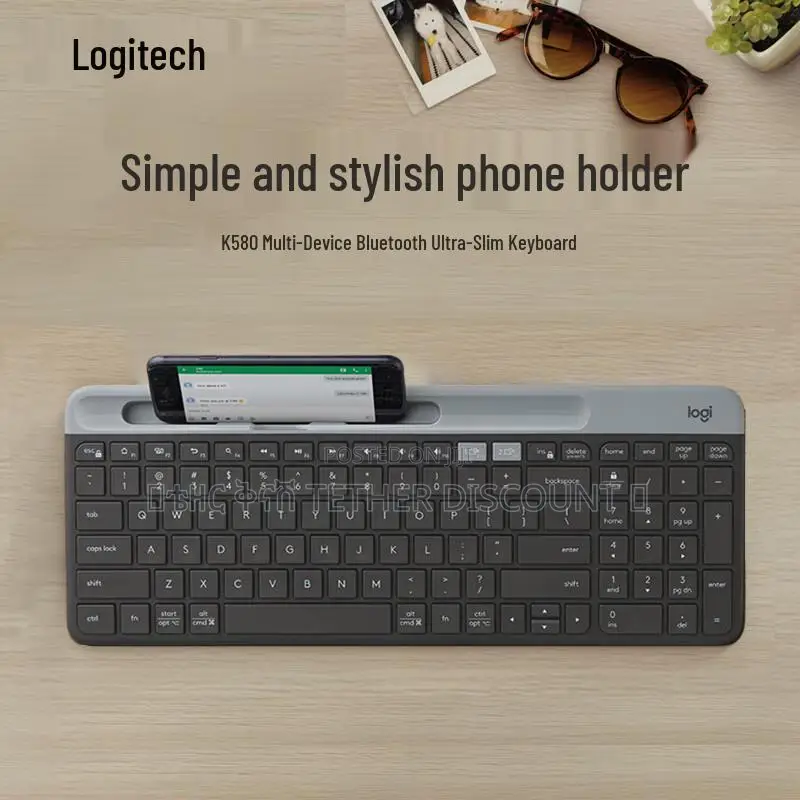 Original Logitech Slim Multi-Device Wireless Keyboard, Blackused
