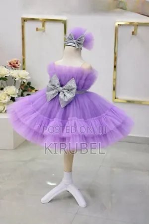 Lavender Tutu Dress With Silver Bow – Baby Toddler Girls | Dyk Kids