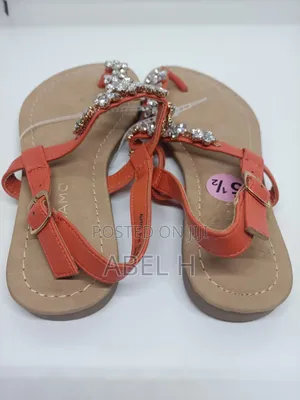 Andiamo Orange Rhinestone Woman's Sandals