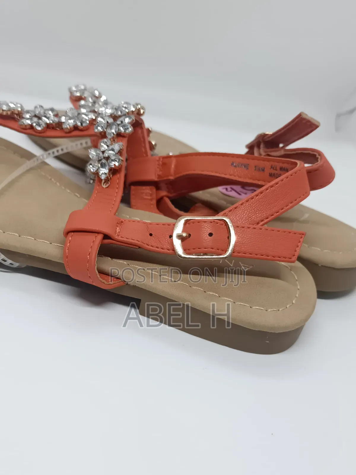 Andiamo Orange Rhinestone Woman's Sandals