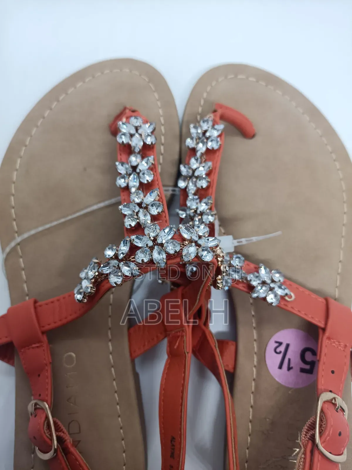 Andiamo Orange Rhinestone Woman's Sandals