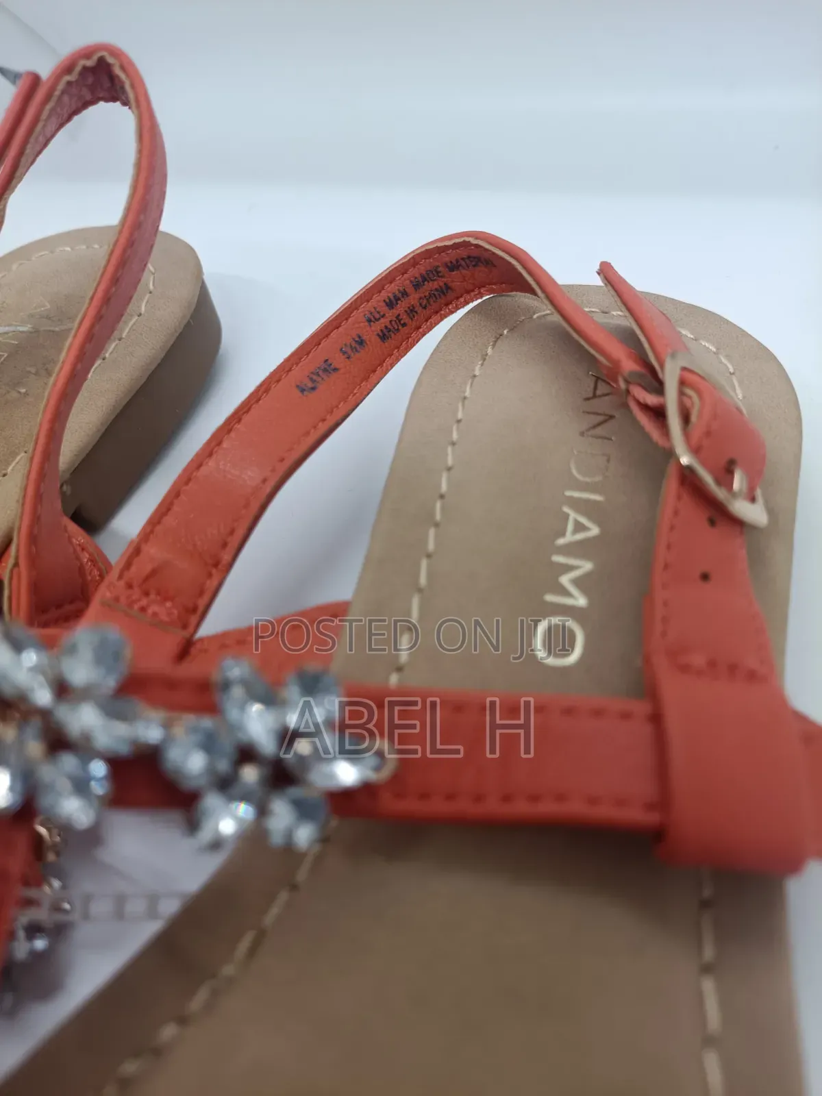 Andiamo Orange Rhinestone Woman's Sandals