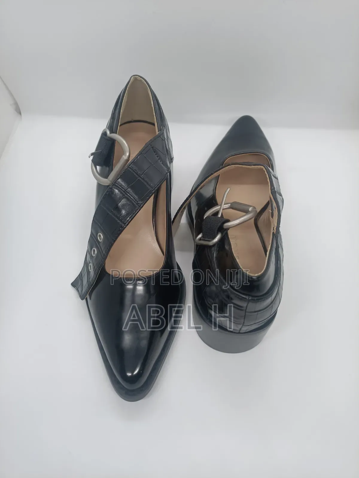 Japanese Moussy Black Leather Heels