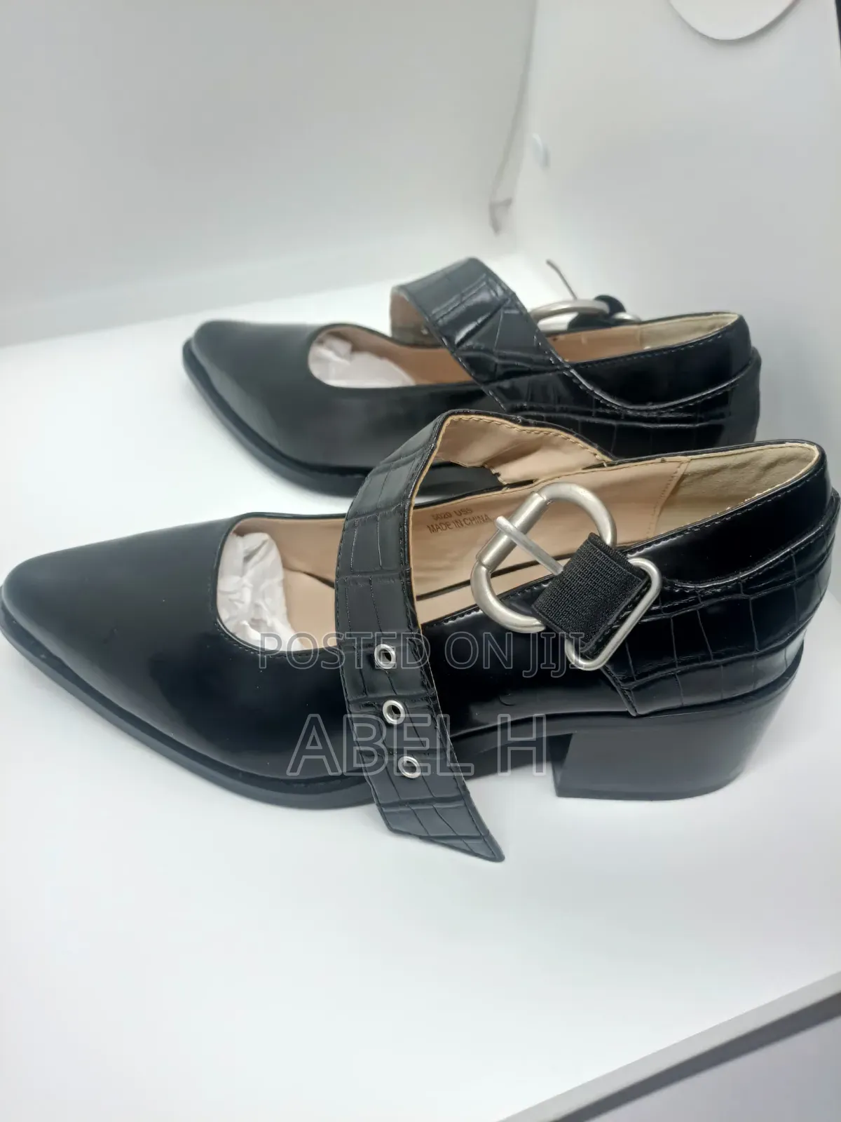 Japanese Moussy Black Leather Heels