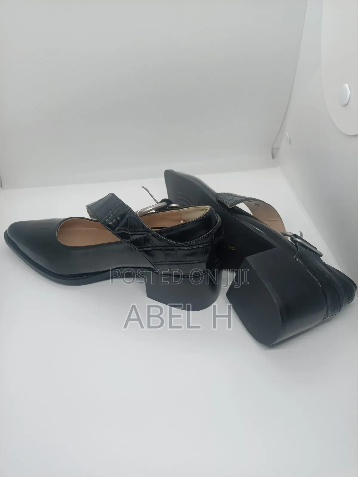 Japanese Moussy Black Leather Heels