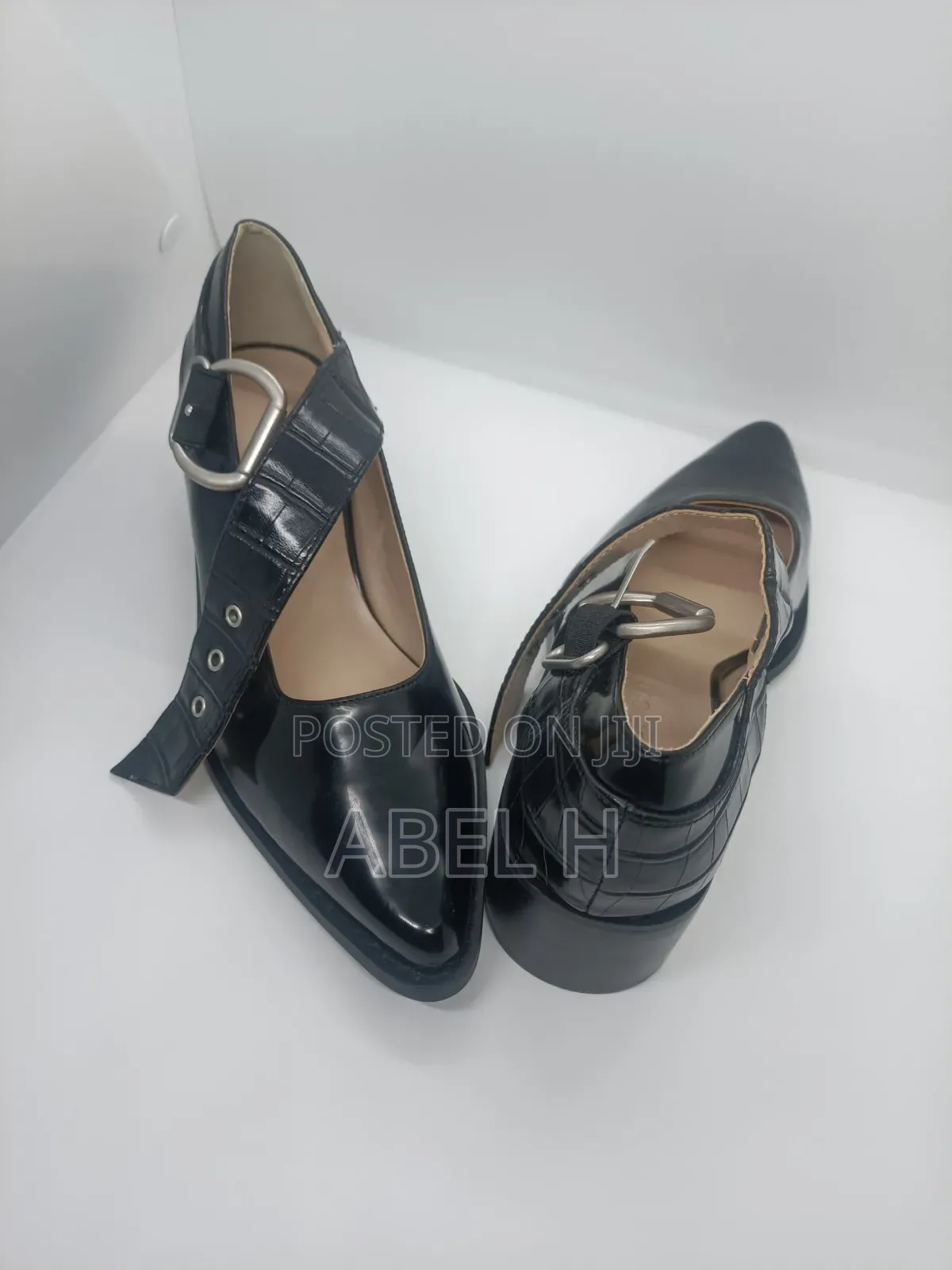 Japanese Moussy Black Leather Heels