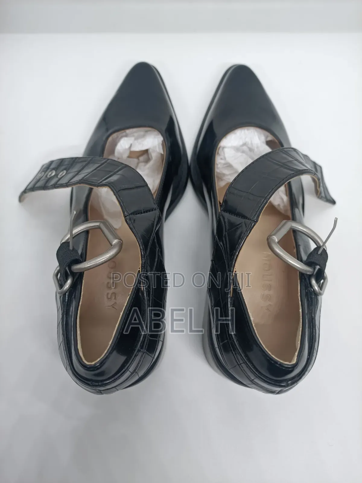 Japanese Moussy Black Leather Heels