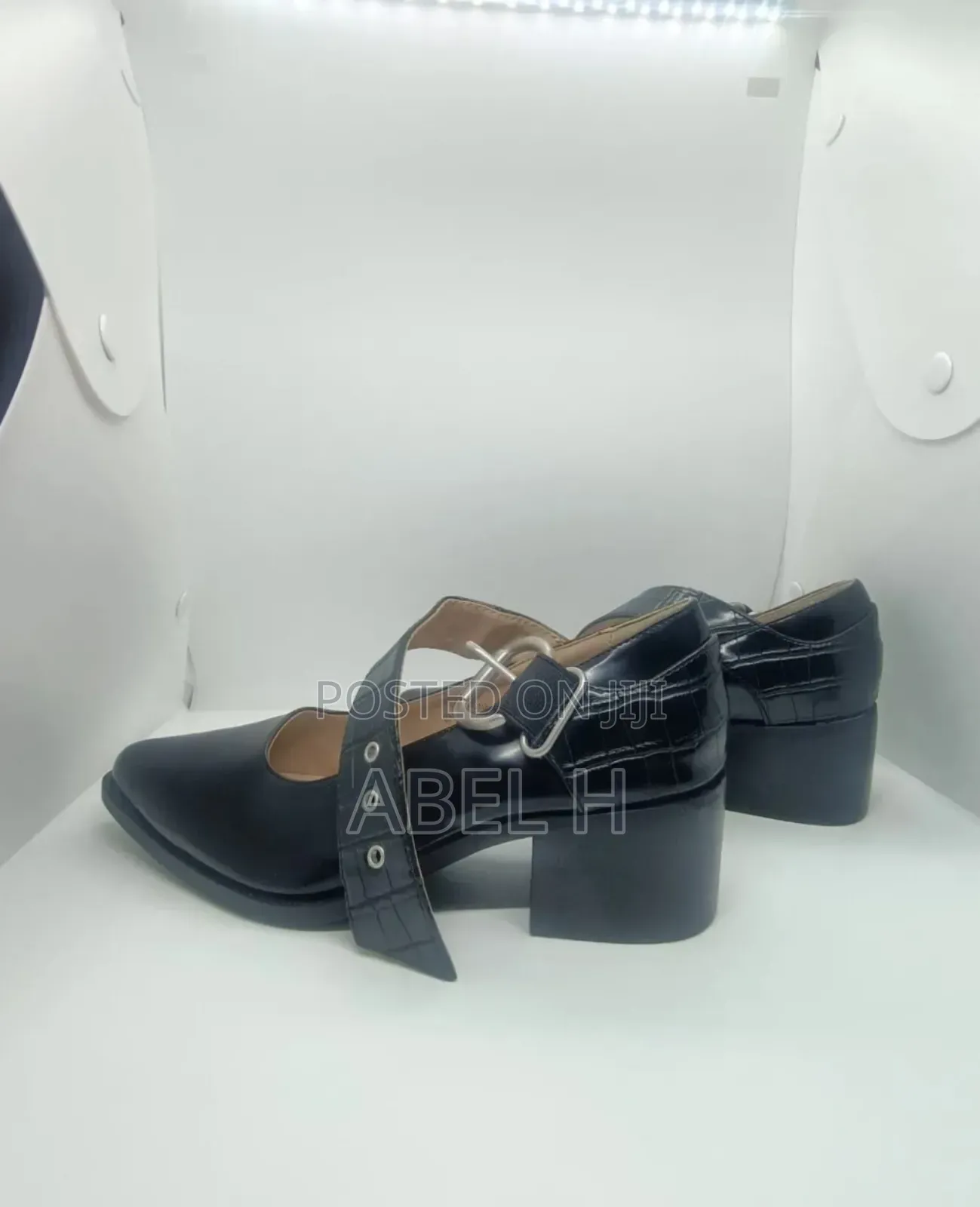 Japanese Moussy Black Leather Heels