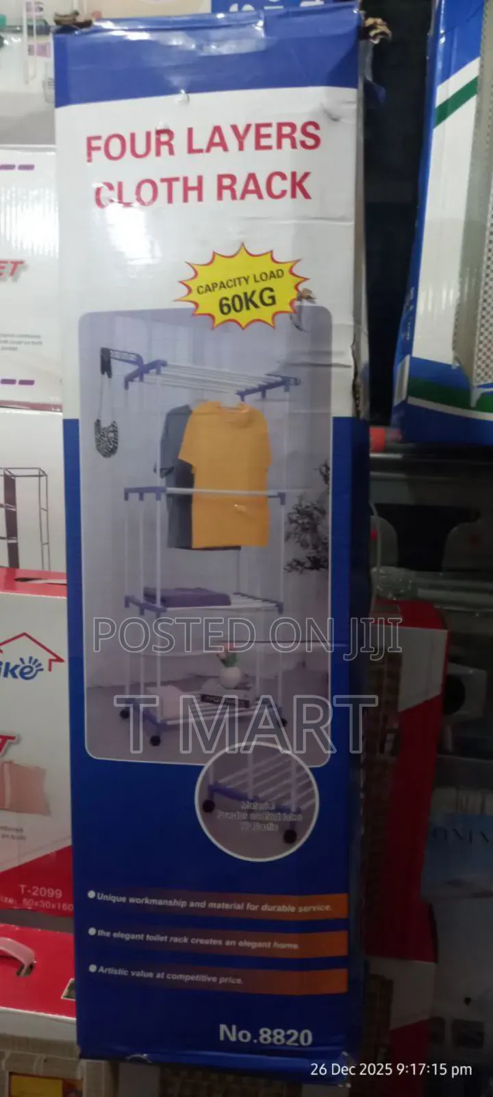 4-Tier Large Capacity Laundry Drying Rack ባለ 4 ደረጃ የልብስ ማስጫ