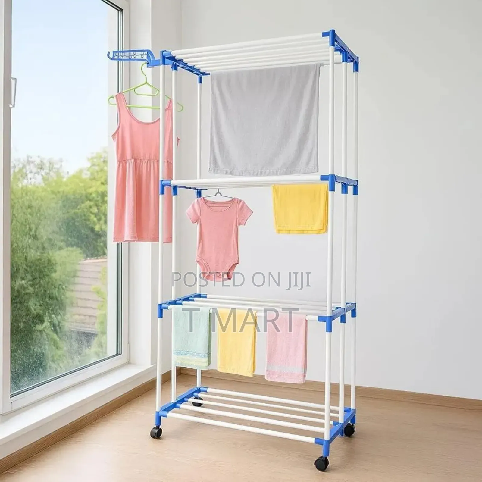 4-Tier Large Capacity Laundry Drying Rack ባለ 4 ደረጃ የልብስ ማስጫ