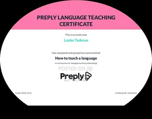 English Language Teacher (Online or in Person)