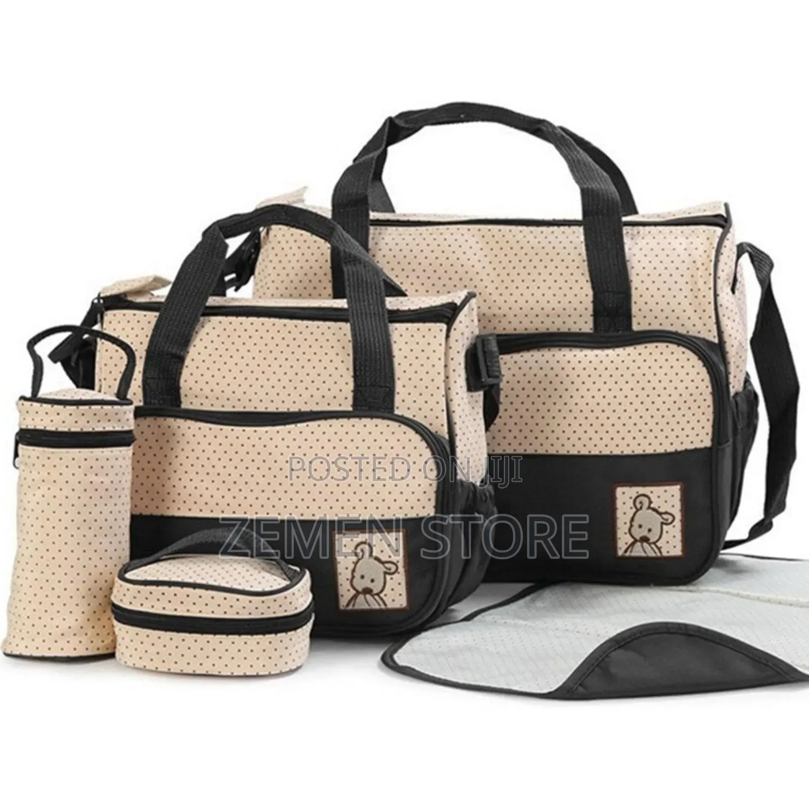 5pcs Baby Diaper Bag Set - ባለ 5 ቅንብር ዘመናዊ የህፃናት ዳይፐር ቦርሳ