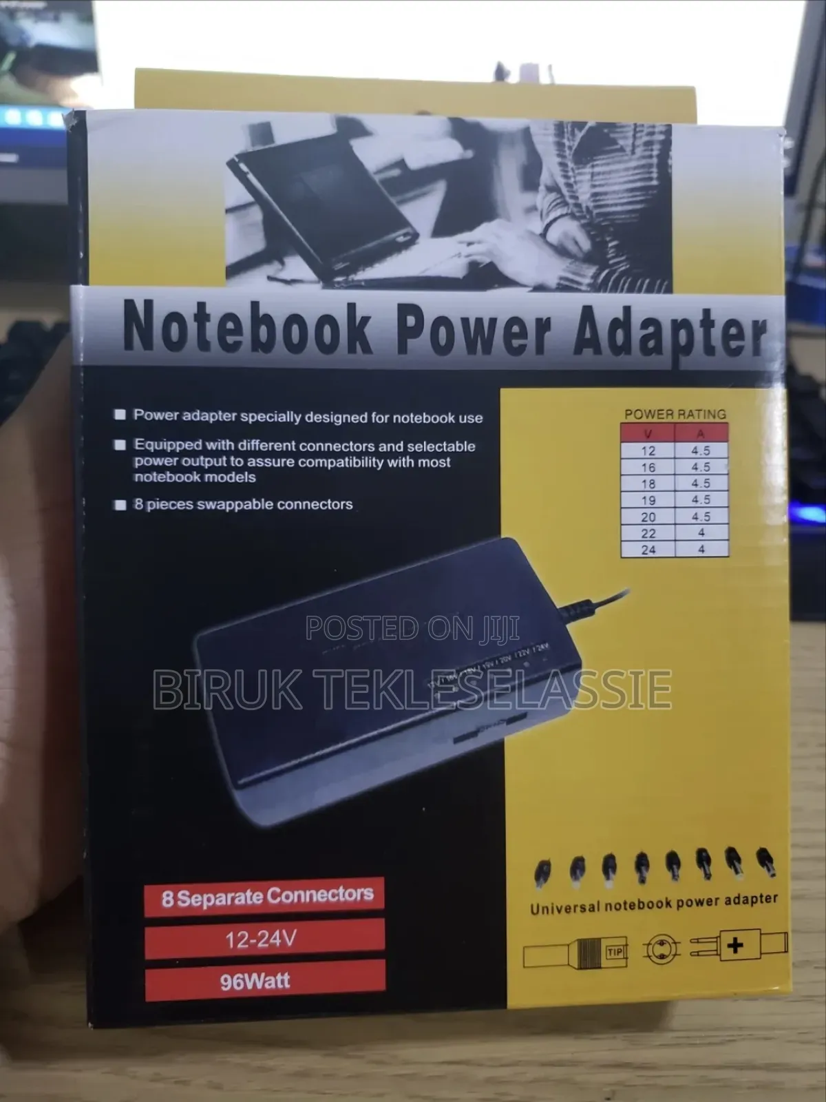 Multi-Functional Adjustable 12-24v Charger With 8 Connectors Adapter