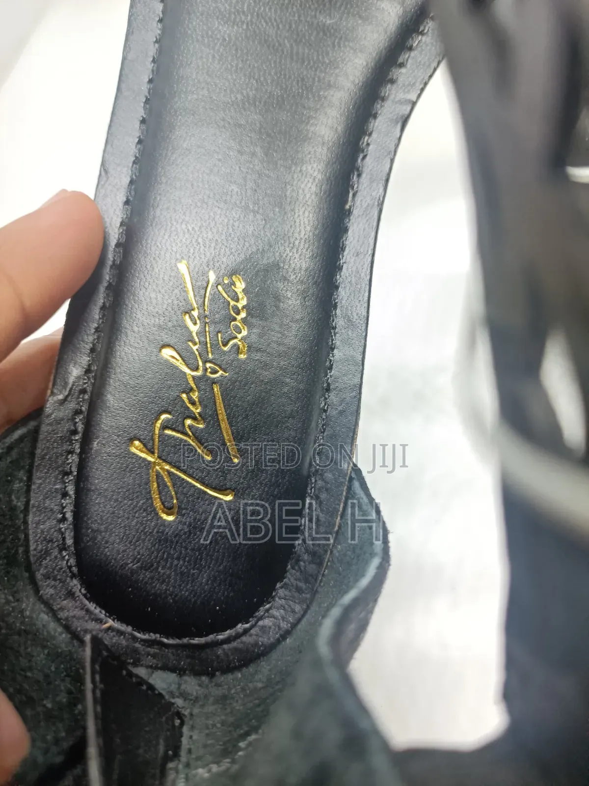 Thalia Sodi Bling Black Thong Flat Sandals