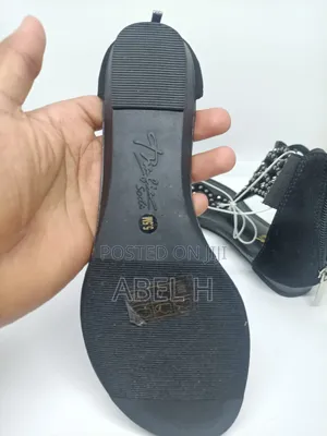 Thalia Sodi Bling Black Thong Flat Sandals