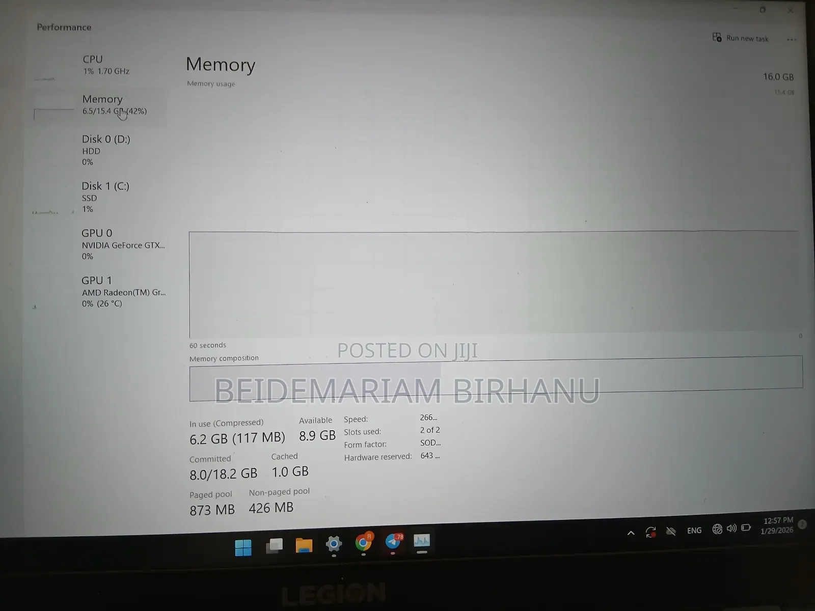 Laptop Lenovo Legion 5 16GB AMD Ryzen 5 SSD 1.5T