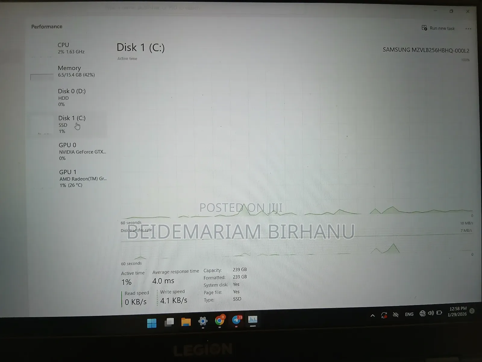 Laptop Lenovo Legion 5 16GB AMD Ryzen 5 SSD 1.5T
