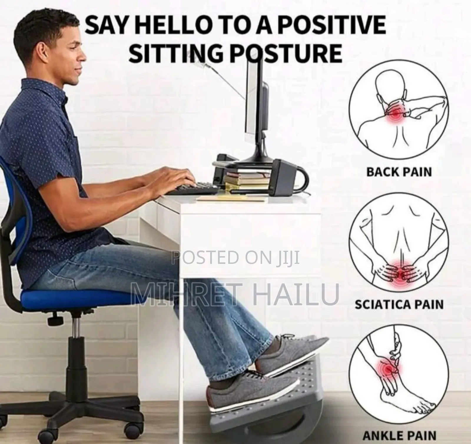 Foot Rest for Under Desk at Work - Ergonomic Foot Stools for Under Of