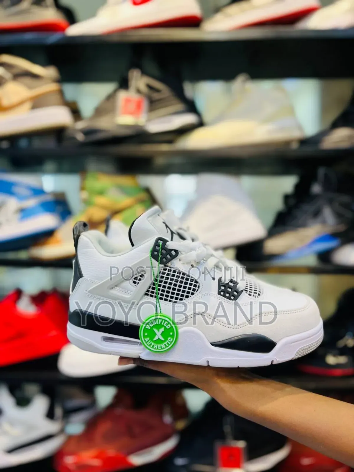 Air Jordan 4 Retro Military Black/White Master Quality Shoes