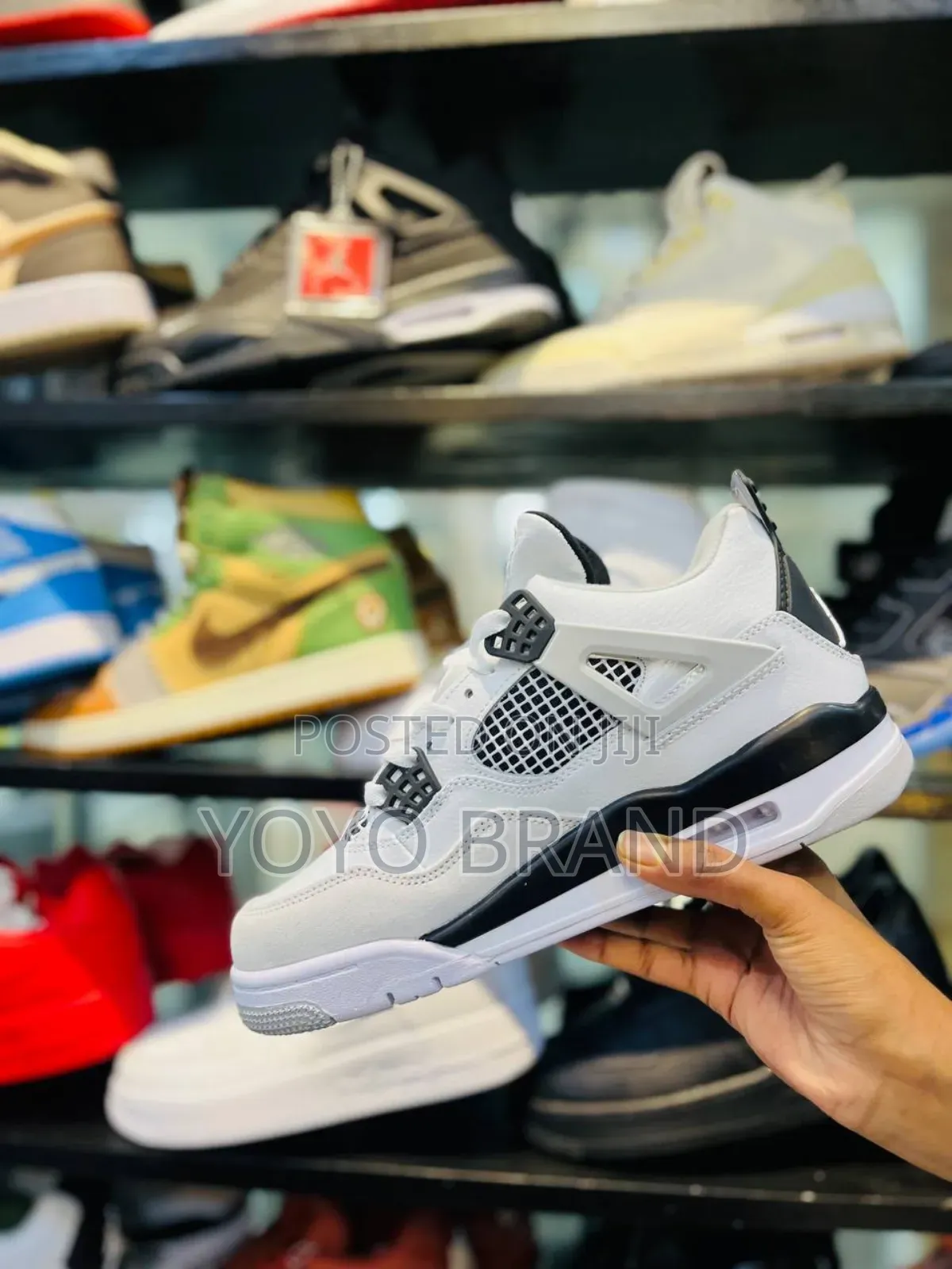 Air Jordan 4 Retro Military Black/White Master Quality Shoes