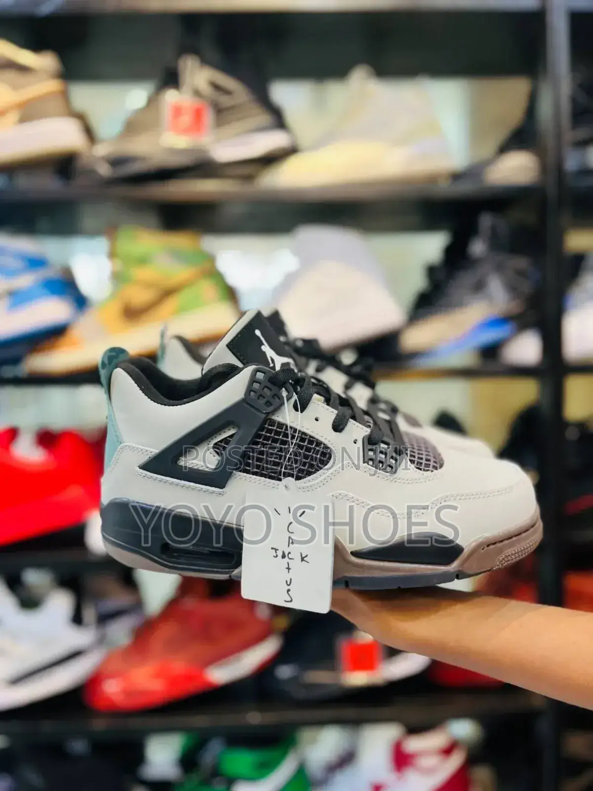 Air Jordan 4 Retro Travis Scott Cactus Jack Grey Fashion Sneaker