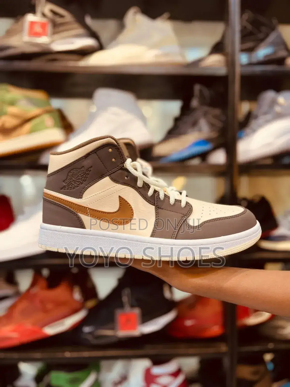 Air Jordan 1 Mid Se Brown Baslate Oatmeal Fashion Mid Boots