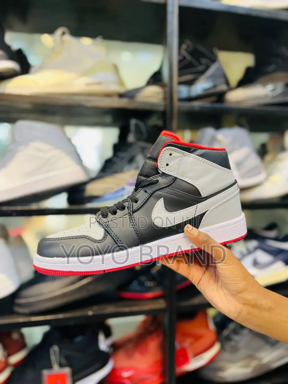 Air Joran 1 Mid Gs Black Cement Grey Fire Red Fashion Shoes