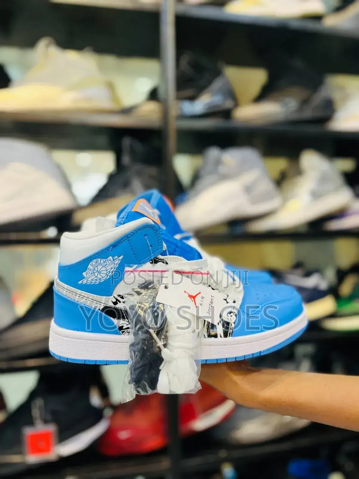 Air Jordan 1 Mid Gs Game Winner White /Blue Fashion Boots