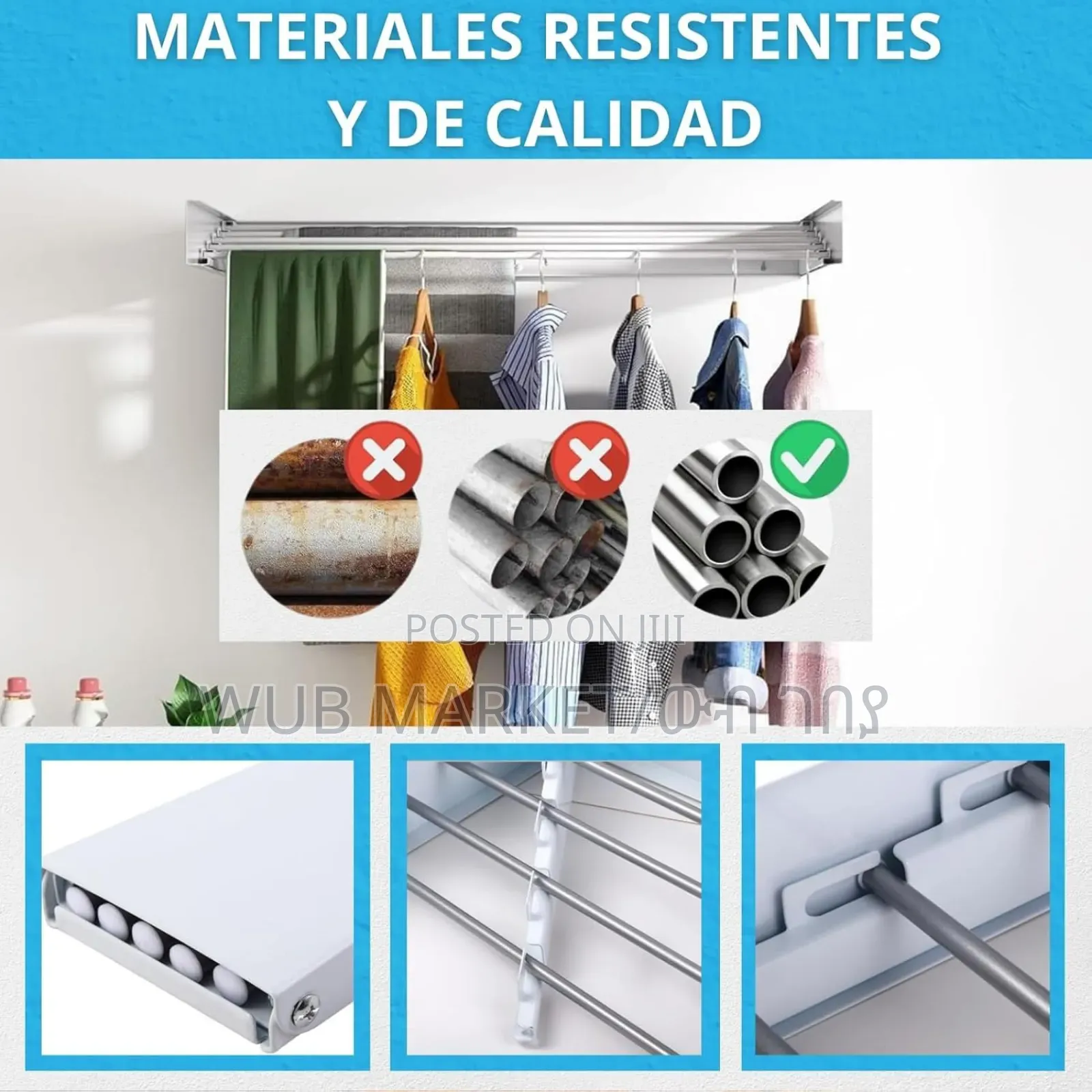 Wall Mounted Foldable Cloth Rack