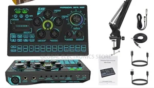 Podcast Equipment Bundle For 2, Audio Interface Dj Mixer With 48v