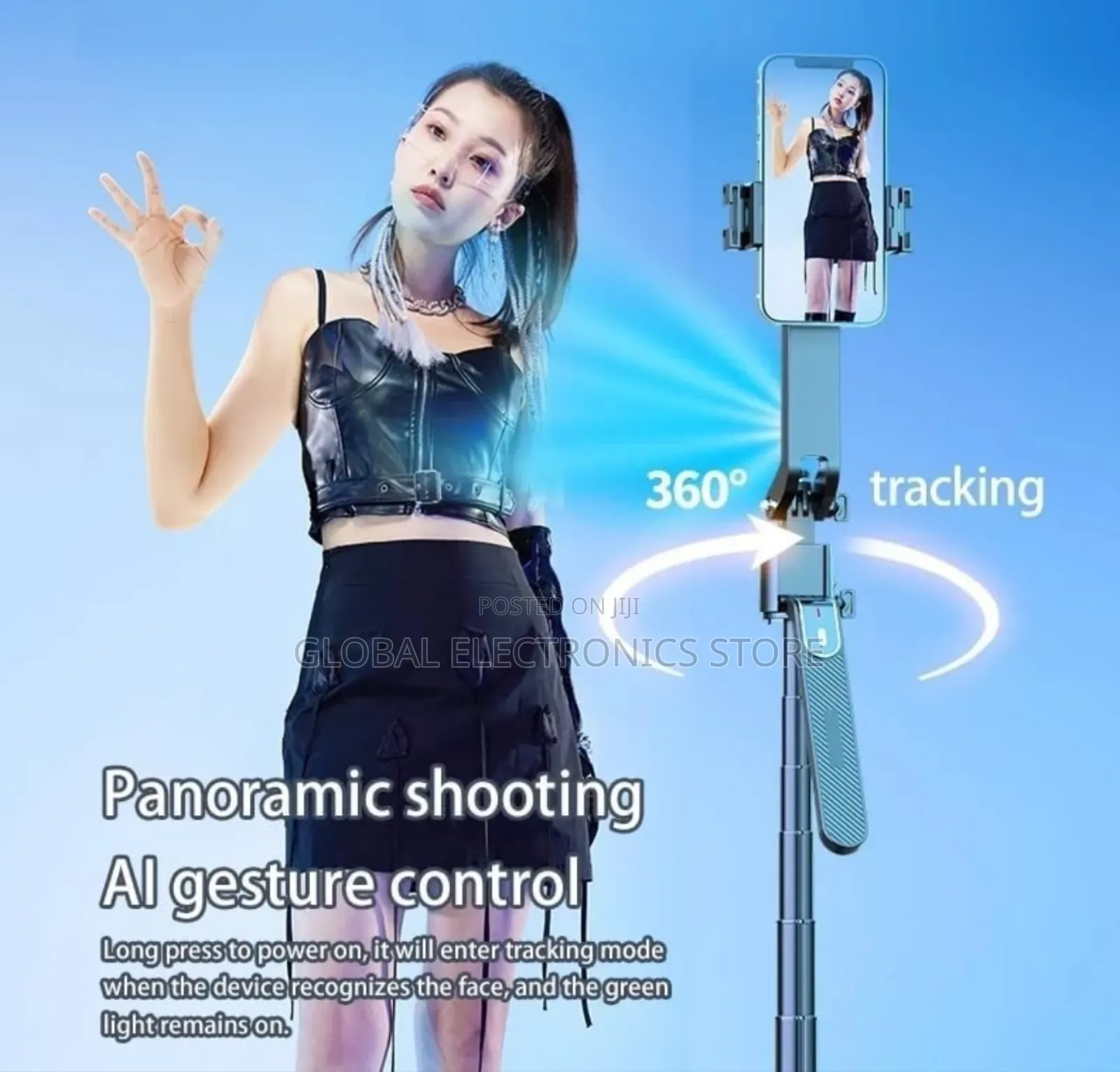 Auto Face Tracking Gimbal Tripod - 360° Rotating Smart Shooting Holder