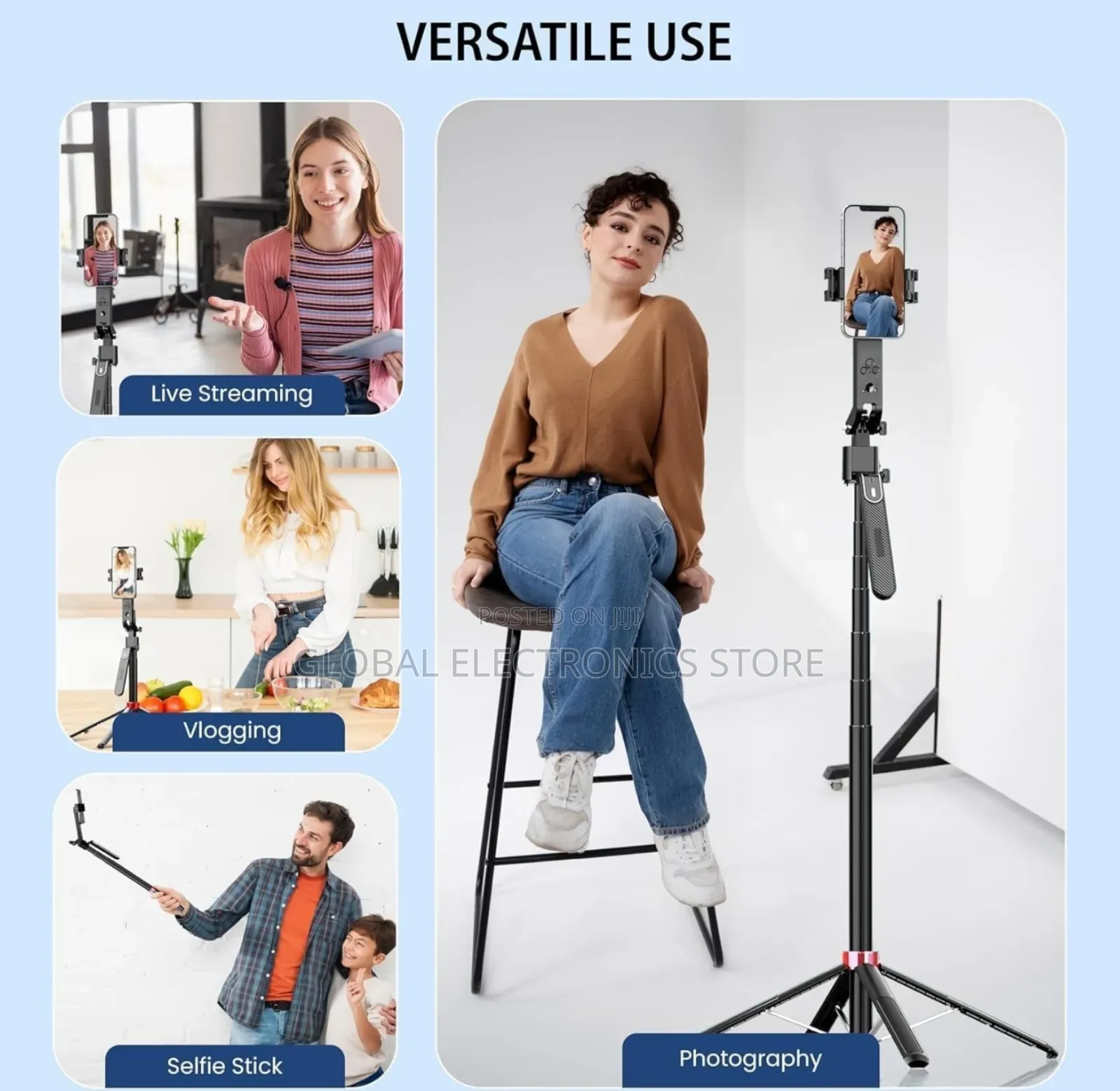 Auto Face Tracking Gimbal Tripod - 360° Rotating Smart Shooting Holder