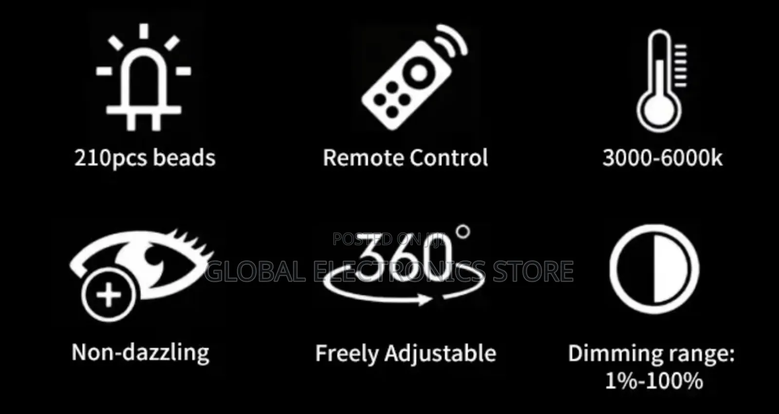 Jmary 15inch Panel Photography Light With Remote