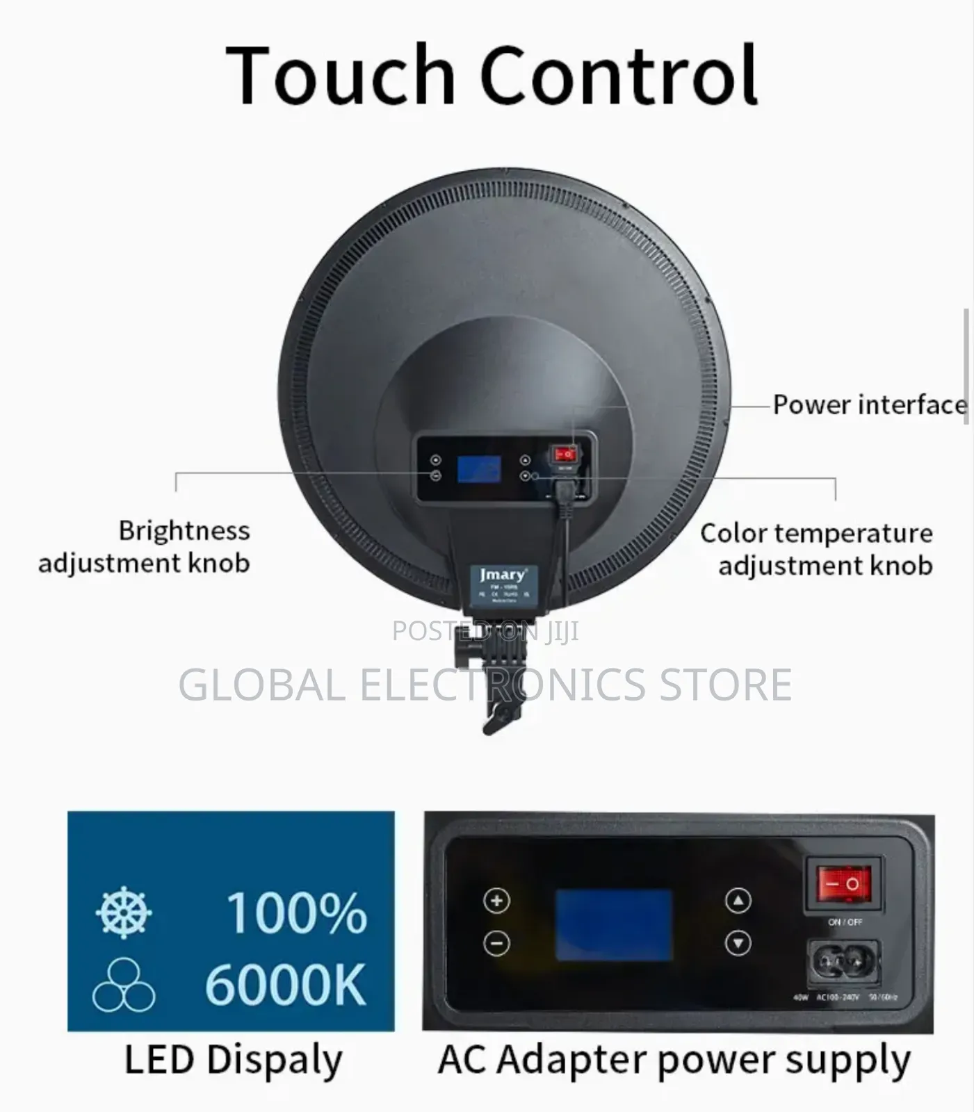 Jmary 15inch Panel Photography Light With Remote