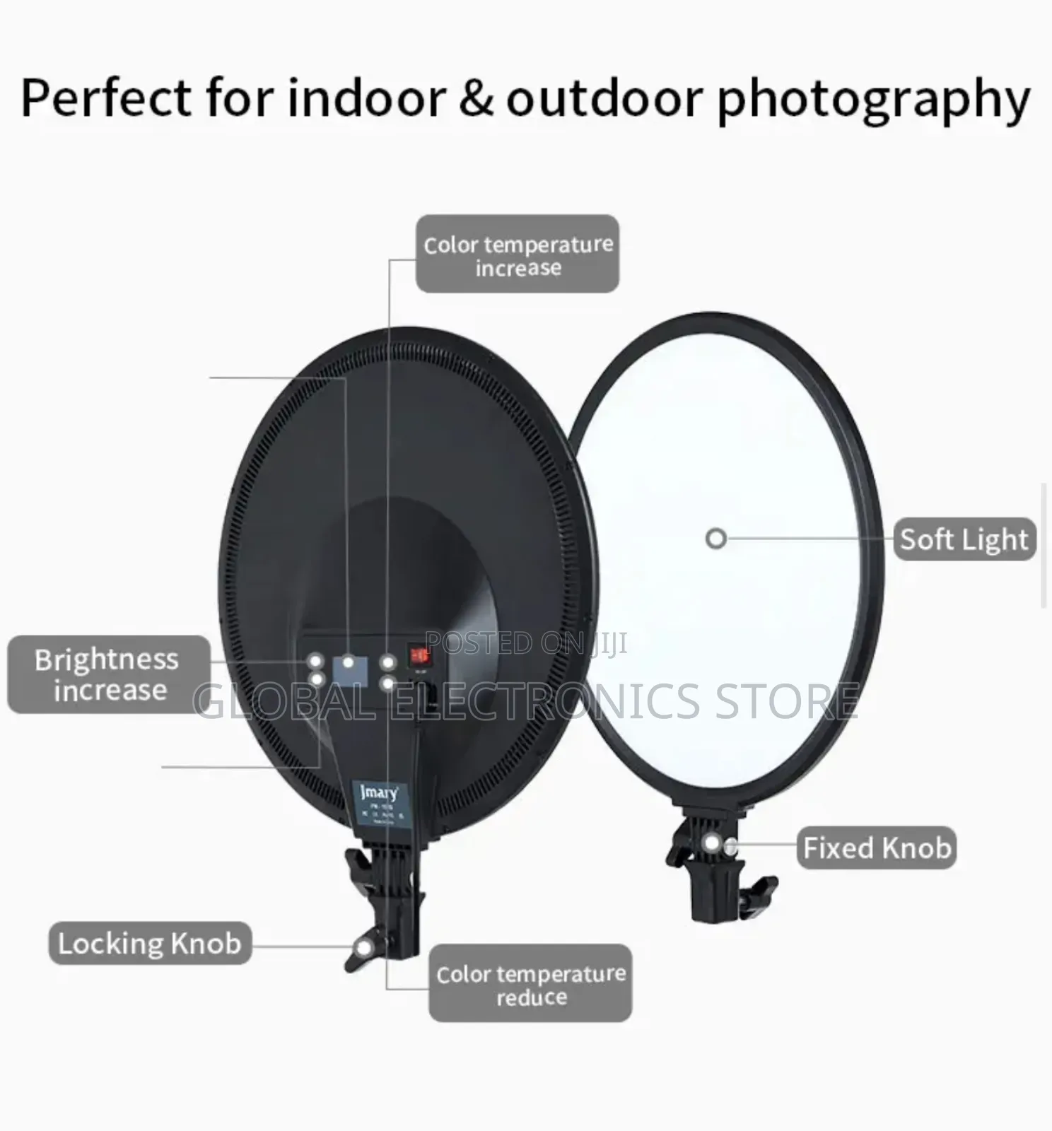 Jmary 15inch Panel Photography Light With Remote