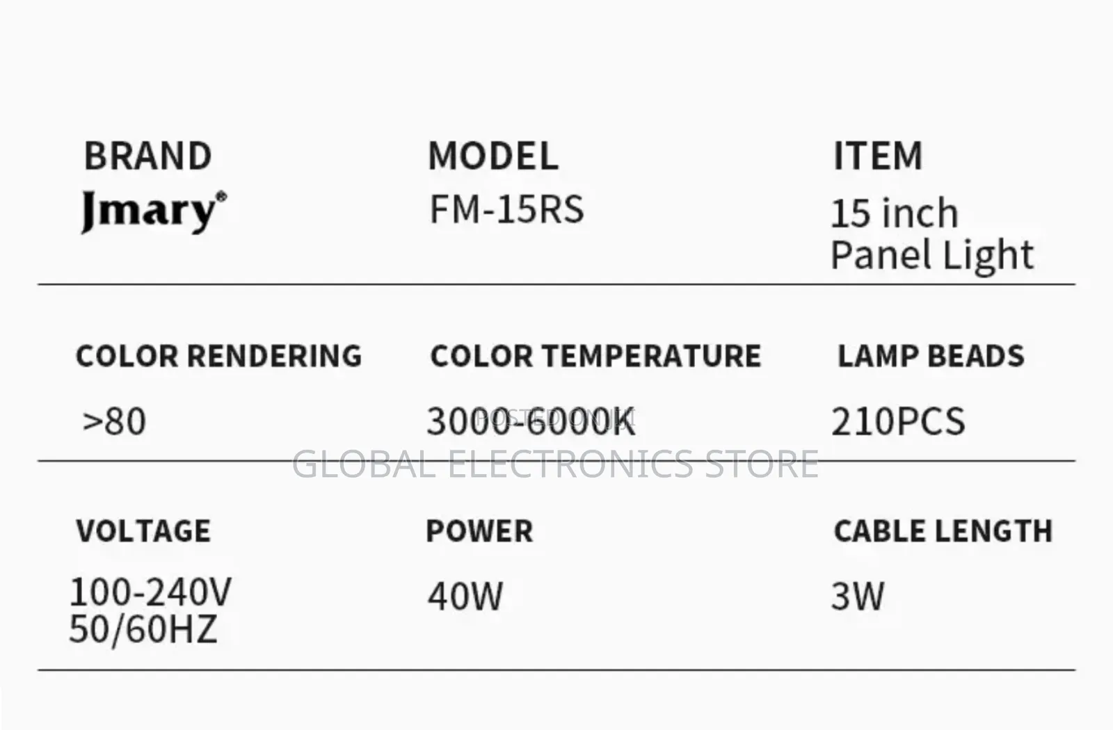 Jmary 15inch Panel Photography Light With Remote