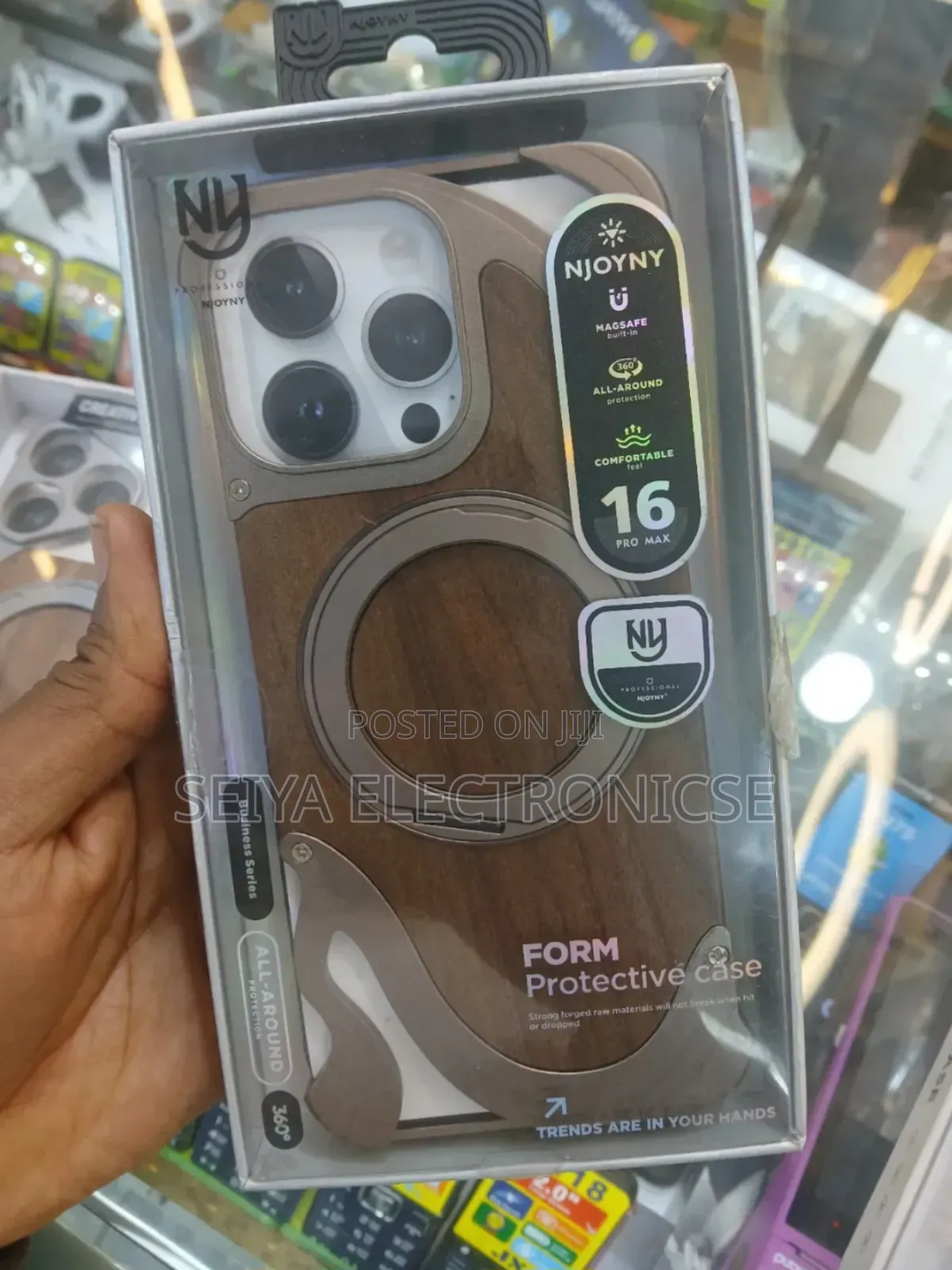 # iPhones 16pro Max Frameless Metal Cover Case * Natural Wood