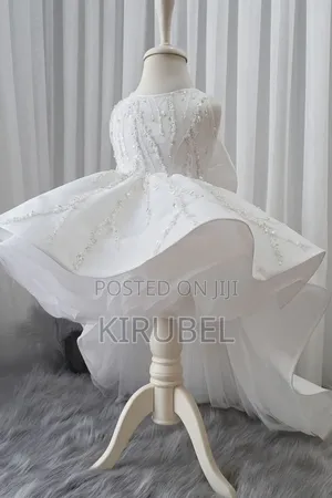 Elegant Girls White Dress |Made to Order by Dyk|