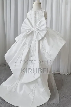 Elegant Girls White Dress |Made to Order by Dyk|