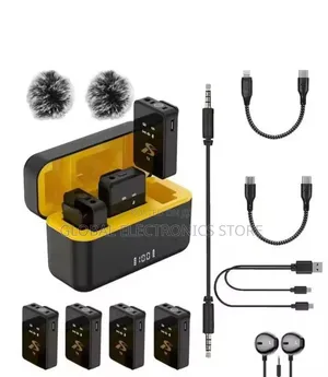 4 Microphone 4tx + 1 Rx Wireless Microphones Portable Lavalier Mic